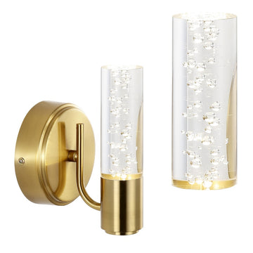 Bolha Minimalist Modern Bubble Acrylic/Iron Integrated LED Vanity Light - JONATHAN Y